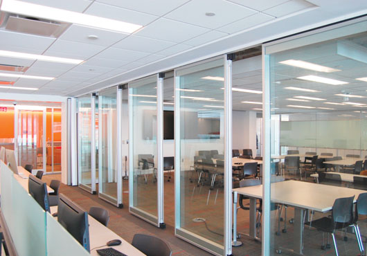 Sliding glass operable walls by Modernfold, LaCantina and SUNFLEX are available from Willco Sales & Service, Inc.’s catalogue. Choices include interior/exterior, acoustic and non-acoustic, manual and automatic operation.